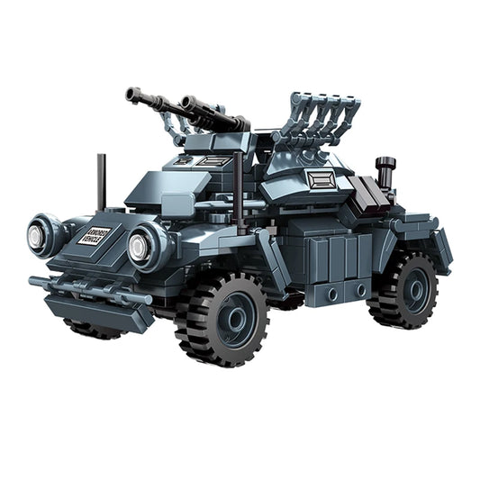 World War 2 WW2 Army Military Soldiers Armor Halftrack Main Station Tank Building Blocks Bricks Model DIY Assembly Toys For Kids.