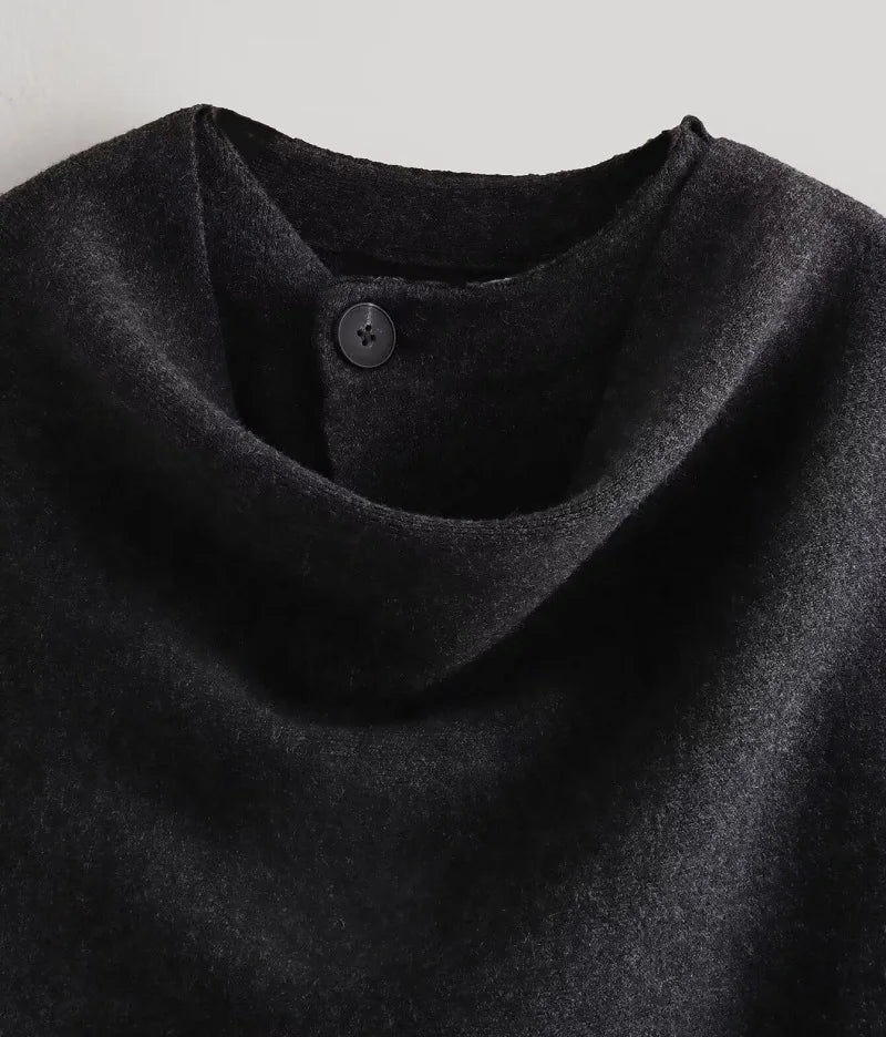 MUJER Plüsch-Wintermäntel für Damen, asymmetrischer Schal, Halbsaison-Jacke für Damen, Parkas, langärmelig, gepolsterter Mantel, Damenjacke