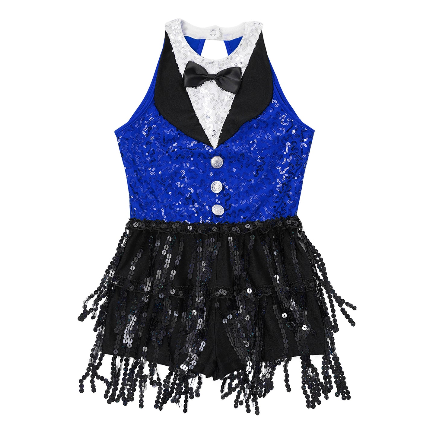 Kind Mädchen Ärmellose Glänzende Pailletten Quaste Boyshorts Kleid Latin Jazz Dance Cha-cha Samba Bühne Leistung Kostüm Dancewear