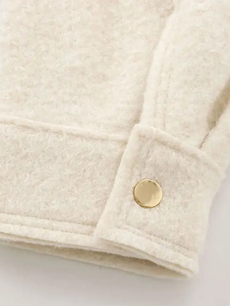 TRZA-Kurzjacke mit Taschen für Damen, Langarmmantel, Reißverschluss vorne, Damenoberbekleidung, schicke Oberteile, Mode