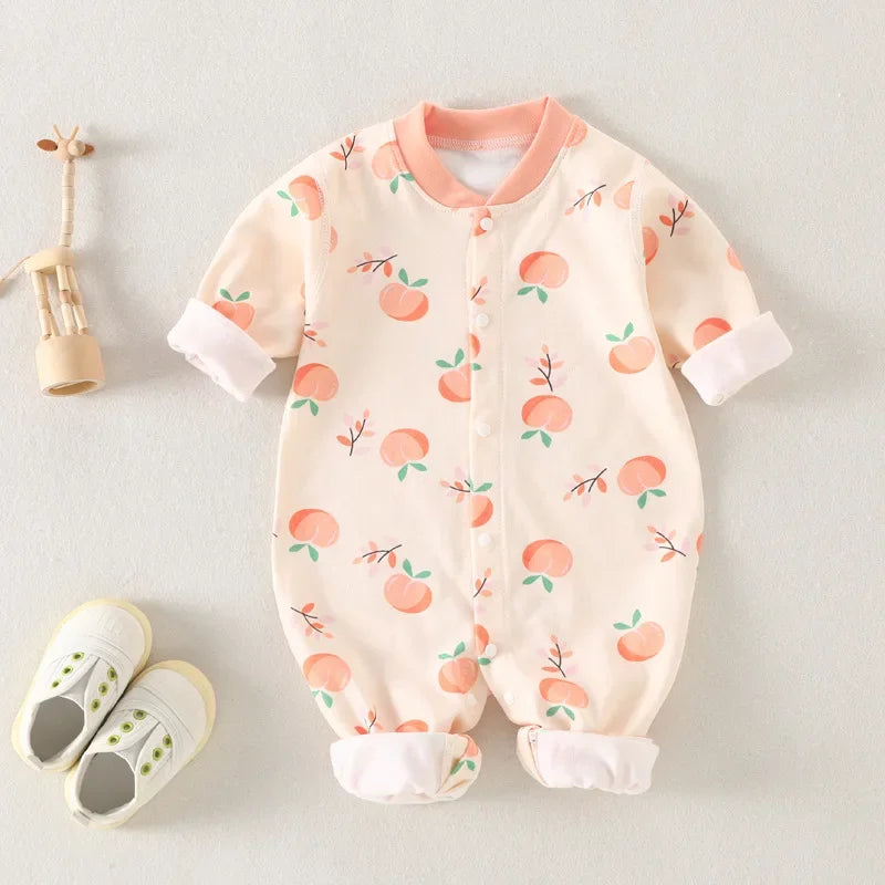 Baby-Body, Baumwolle, bedruckt, langärmelig, für Jungen und Mädchen, für Kleinkinder, Komfort, Creeper, Einteiler, Frühling und Herbst