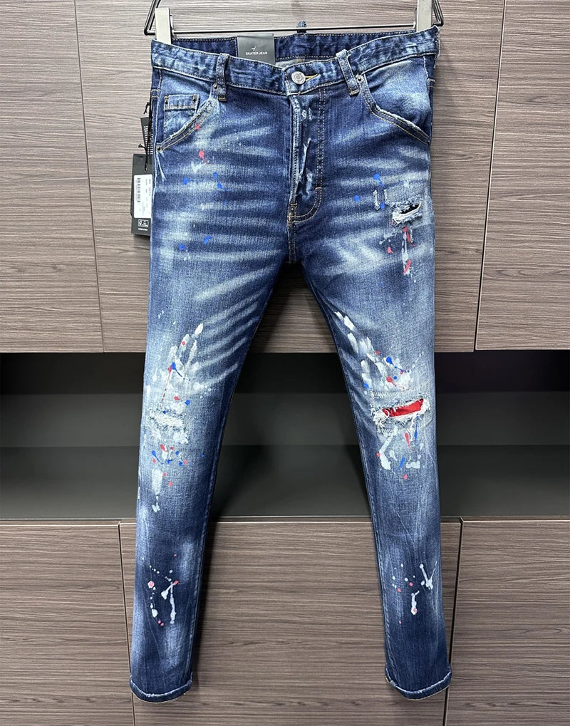 new design style D2 Men Jeans Coolguy Long Pants Straight Multiple button Hole SLIM black top quality D2 jeans pant 881.