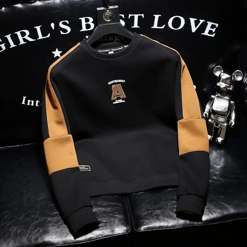 Kontrast Patchwork Plus Größe Trend Hoodies Sweatshirts männer Frühling Herbst Langarm Harajuku Tops Mode Lässig Männer Kleidung