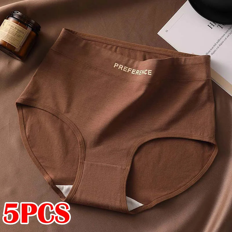 FallSweet 5Pcs Women Plus Size Cotton Panties Seamless Panties Comfort Breathable Underwear Girls Mid-Waist Briefs Sexy Lingerie.