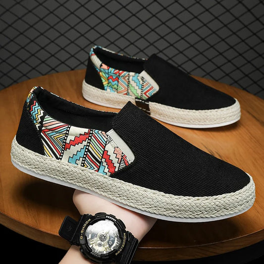 2023Men Turnschuhe Casual Sommer Low-top Cord Schuhe Fischer Schuhe Faul Schuhe Slip-on Tuch Schuhe Trendy männer Schuhe.