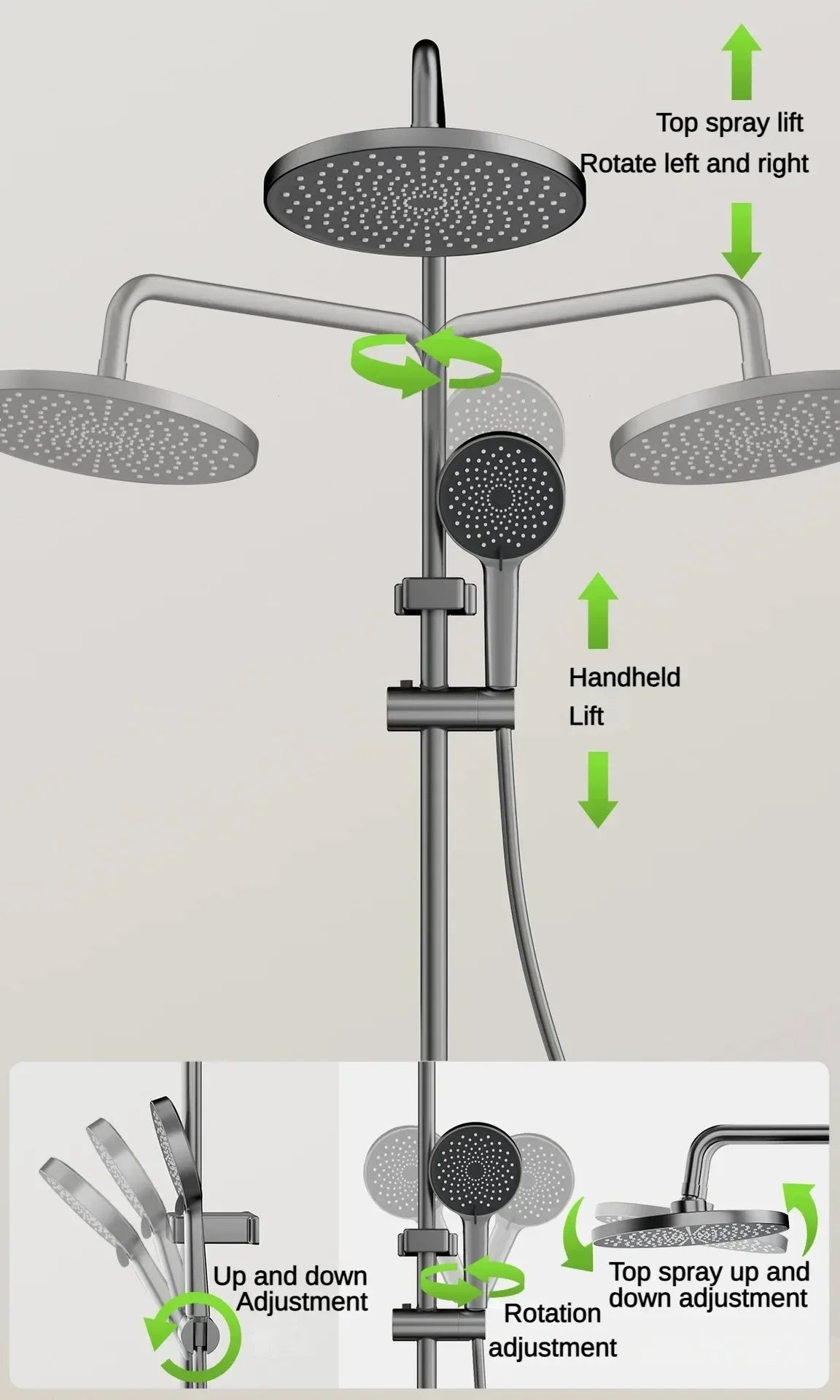 Bathroom Shower System LED Light Shower System Digital Display Shower Faucet included bathroom accessories