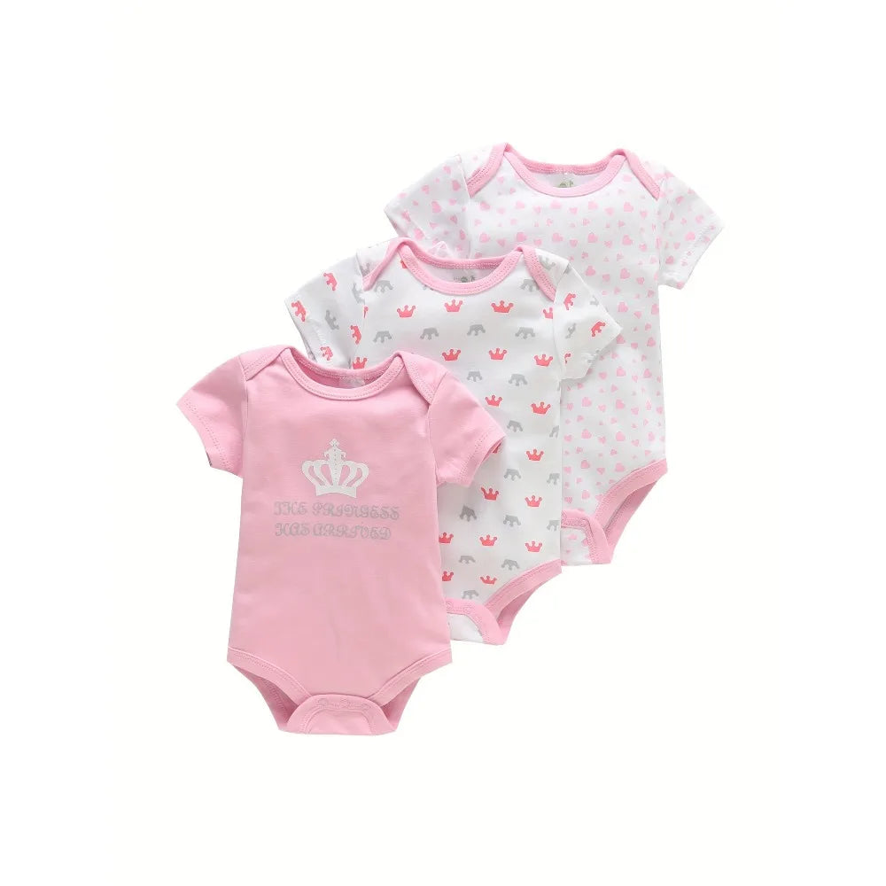 3PCS Infant Baby Nette Grafik einteilige Kleidung Für Jungen Und Mädchen, Neugeborenen Reine Baumwolle Sommer Strampler neugeborene kleidung
