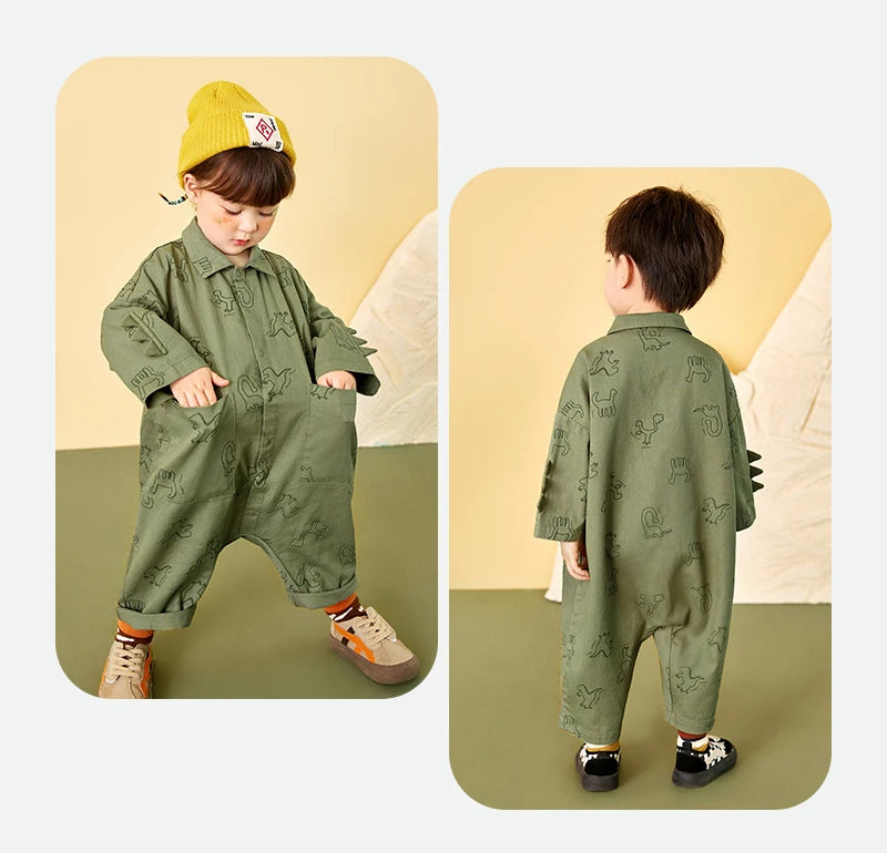 Mini Bala Outdoor Einteiliges Strampler-Set für Babys, Kinder-Arbeitskleidung, Krabbelanzug, Overall, Neu im Herbst und Winter 2024