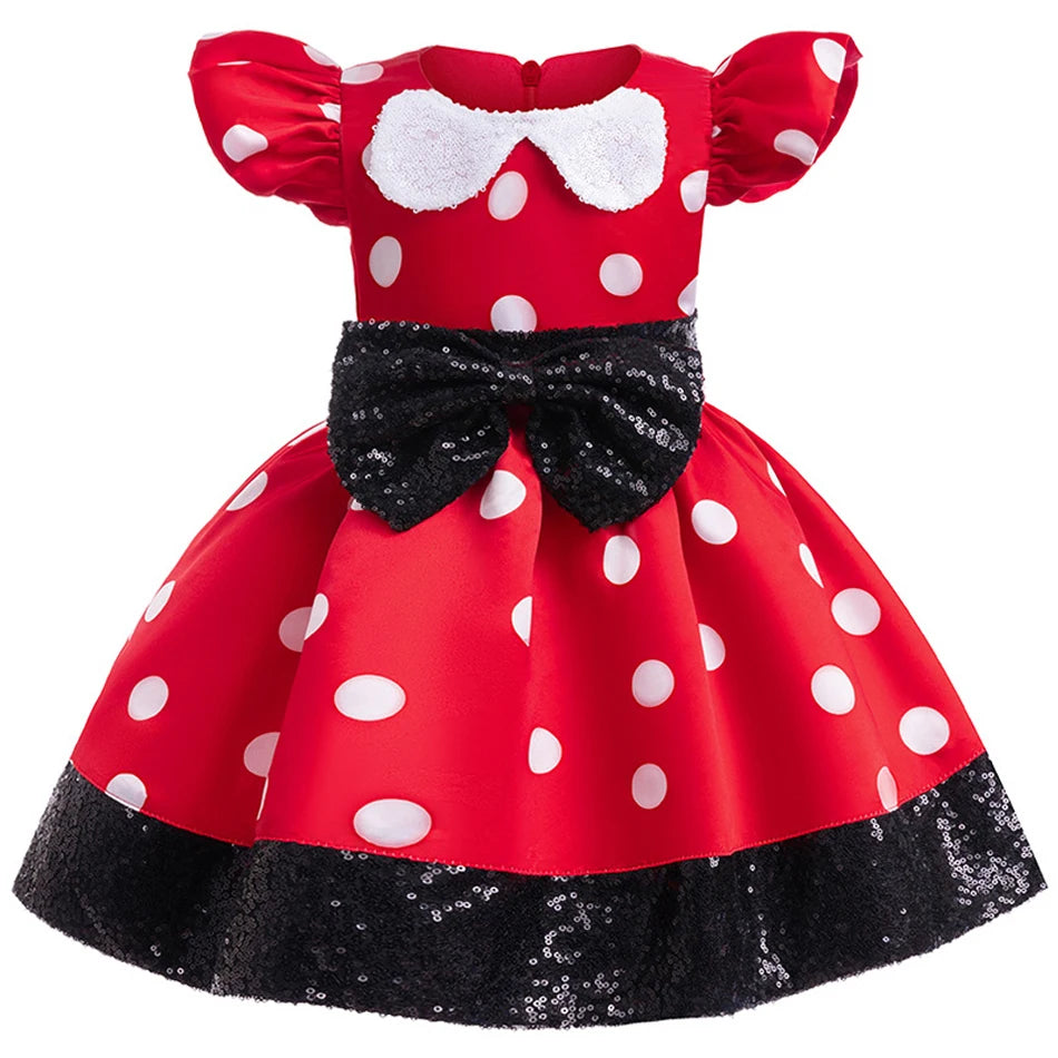 Disney Mickey Minnie Maus Polka Dot Cosplay Baby Mädchen Jungen Kostüm Kinder Maskerade Kleidung Kinder Halloween Karneval Kleid