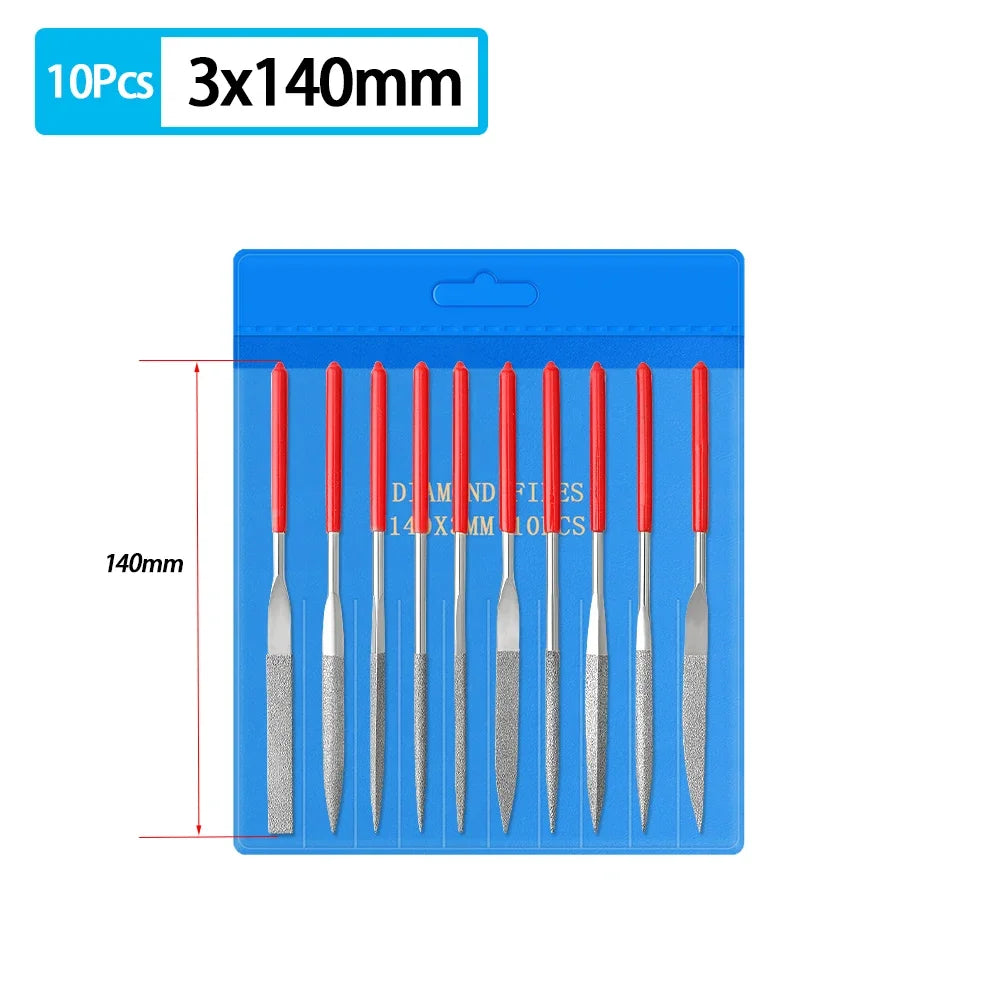 Diamant-Mini-Nadelfeilen-Set für Zimmerei, Schmuck, Stein, Glas, Metall, Keramik, Politur, Schnitzerei, DIY, Handwerk, Holzbearbeitung, Handwerkzeuge