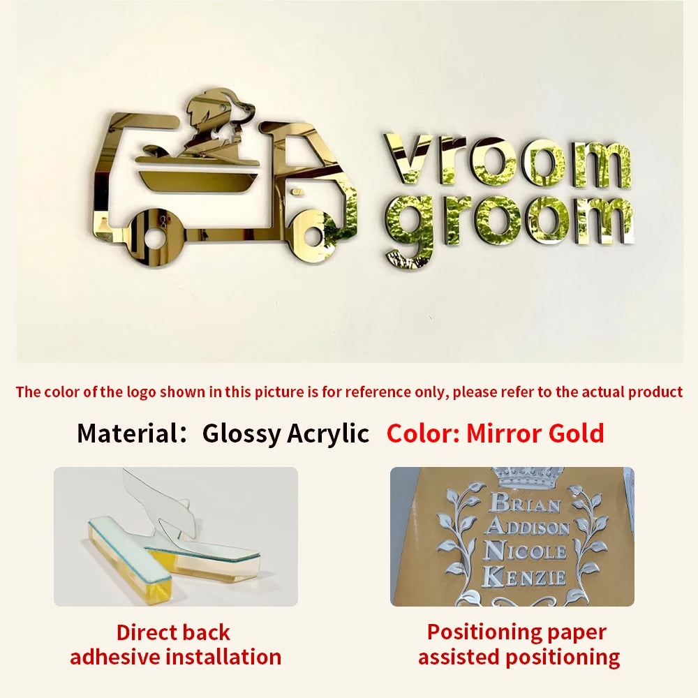 Personalized Large Business Sign Wall Mounted Acrylic 3D Logo Sign Custom Wall Art Beauty Salon Shop Bar Decor Home Decorations.