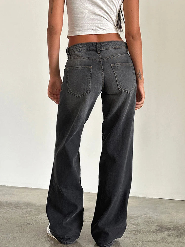 2024 neue Y2K Hohe Taille Baggy-Jeans Für Frauen Mode Lose Denim Breite Bein Hosen Casual Weibliche Kleidung XS-XL Drop verschiffen