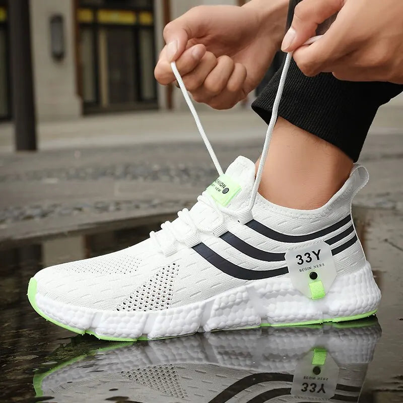 Herren Casual Sportschuhe atmungsaktiv leichte Sneakers Outdoor Mesh schwarze Laufschuhe sportlich Jogging Tenis Wanderschuhe