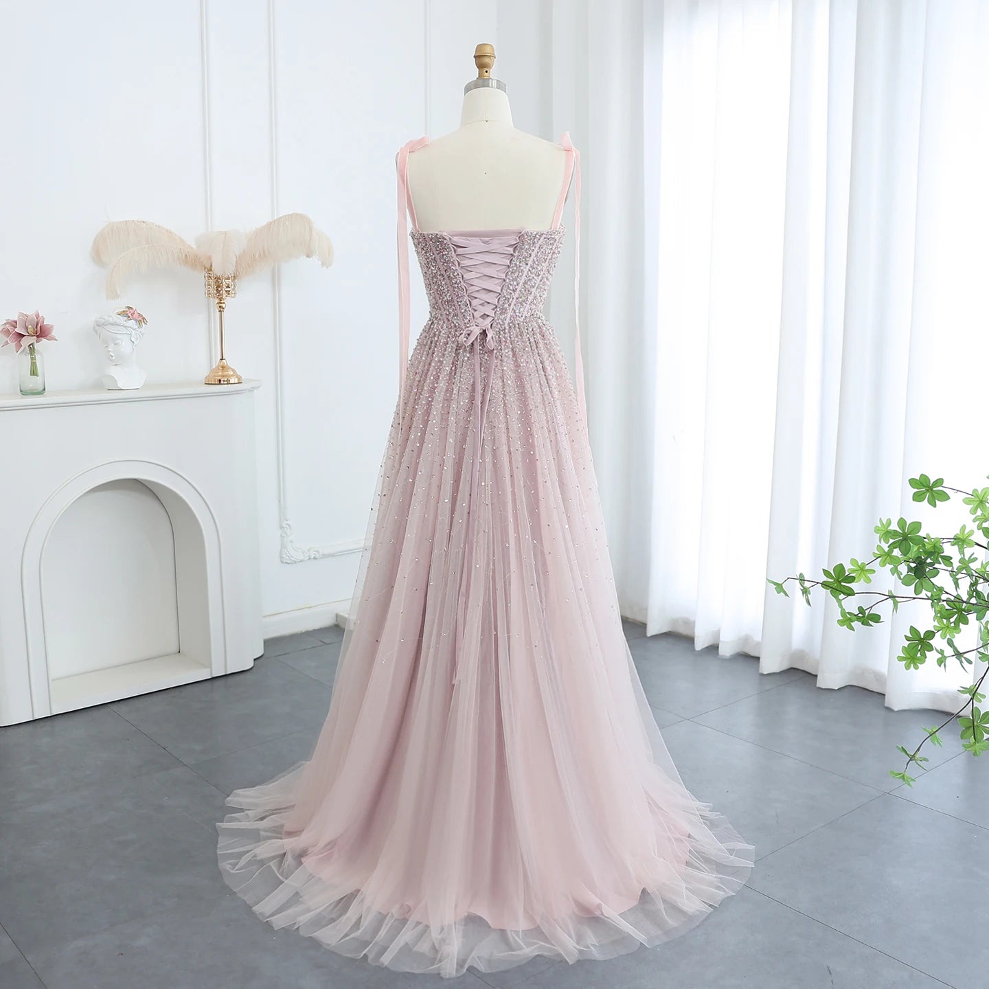 Sharon Said Luxus Perlen Blush Pink Dubai Abendkleid mit Trägern Weinrot Arabisch Arabisch Hochzeit Party Kleid SS263 Maßgeschneidert