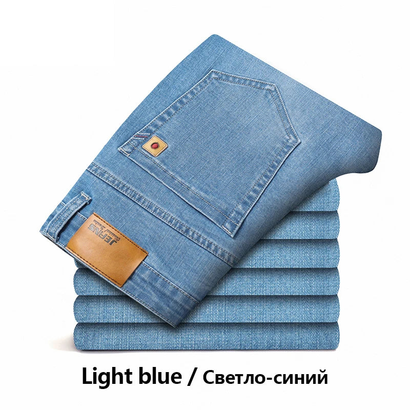 Baumwolle Herren Jeans Denim Hosen Marke Klassische Kleidung Overalls Gerade Hosen für Männer Schwarz Oversize Große Größe 35 40 42 44 46