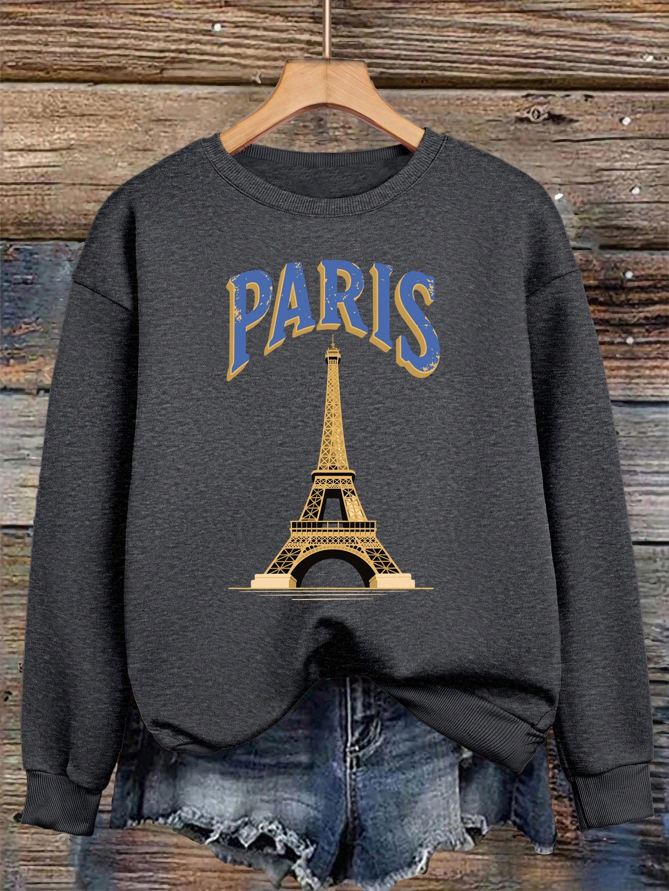 Paris Tower France Print Women Sweatshirt Casual Loose Sportswear All-Match Fleece Pullover Multicolor O-Neck Female Clothes