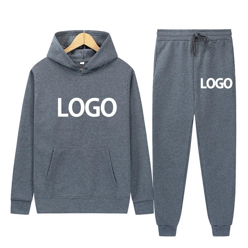 Maßgeschneiderter bedruckter Herren- und Damen-Trainingsanzug mit Kapuze, Sweatshirts und Jogginghose, hochwertiger Unisex-Anzug für den Alltag, lässig, Sport, Hoodies