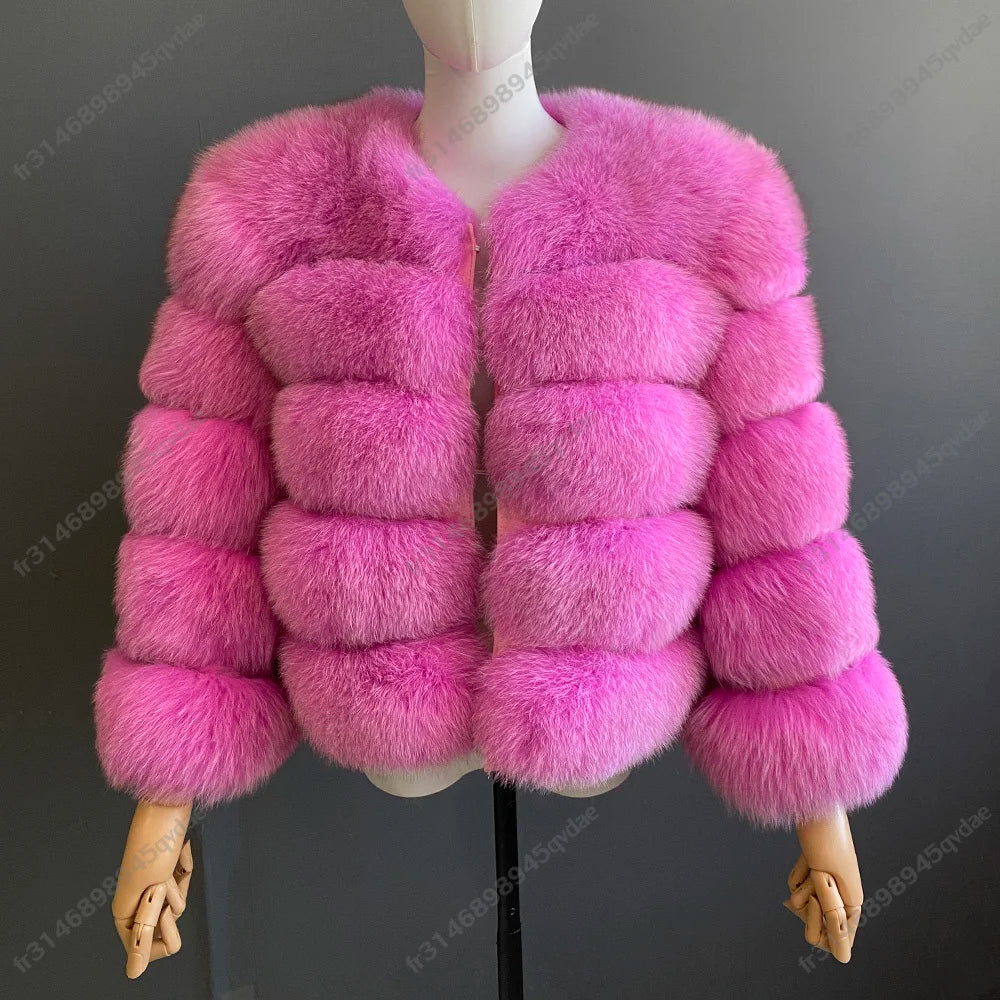 Damen Pelzmantel Damen Fuchspelzmantel Natürlicher Fuchsmantel Damen Werbeartikel Original echte europäische und amerikanische Modelle