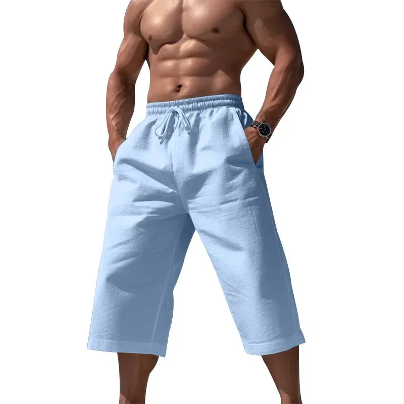 Grenzüberschreitende Sommer-lose und atmungsaktive Capri-Hose, Herrenmode, lässige, atmungsaktive Shorts, Jogginghose für Herren