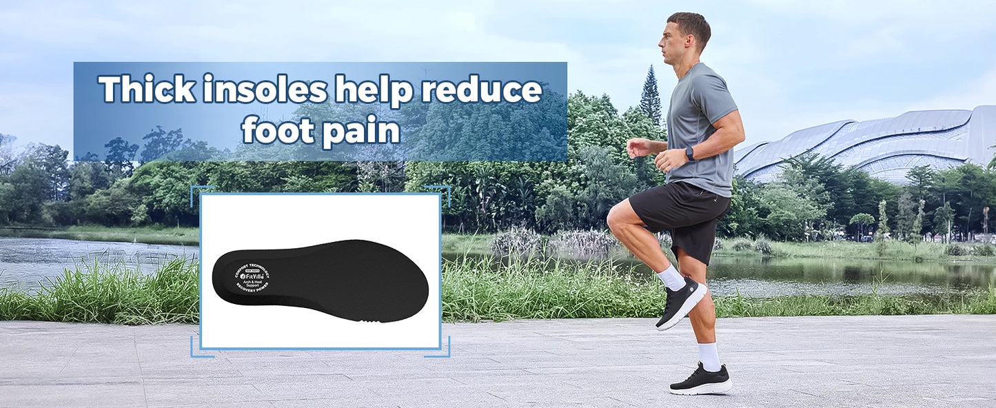 FitVille Herrenschuhe zum Hineinschlüpfen, leichte, breite Breite für Plattfüße, Plantarfasziitis, Fersenschmerzlinderung
