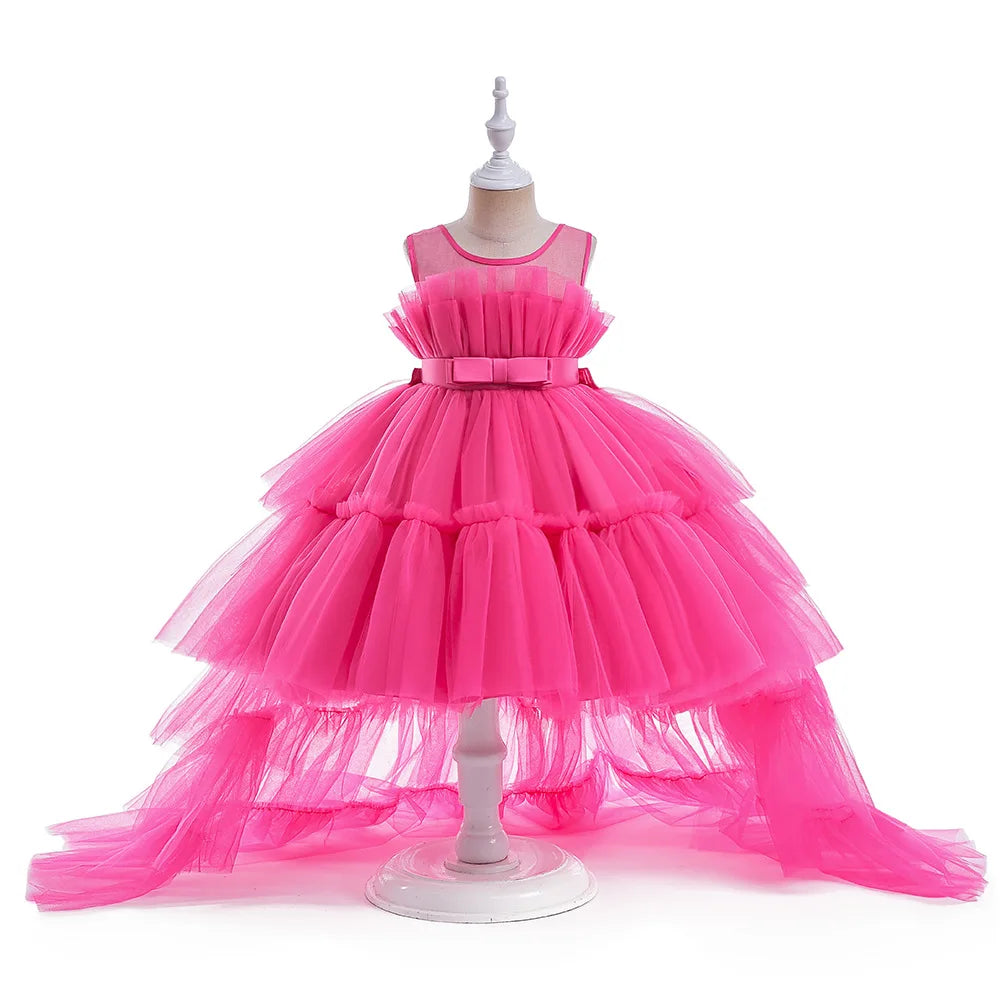 Formelle Abendkleider für Kinder, elegante Partykleider für Mädchen, Kleider mit abnehmbarem Prinzessinnenkleid