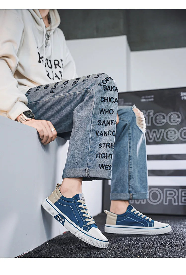 Atmungsaktive Herren-Skateschuhe aus Segeltuch mit weicher Sohle, lässige Turnschuhe, trendige, vielseitige, leichte, rutschfeste Slip-On-Sportschuhe, Größe 37–48