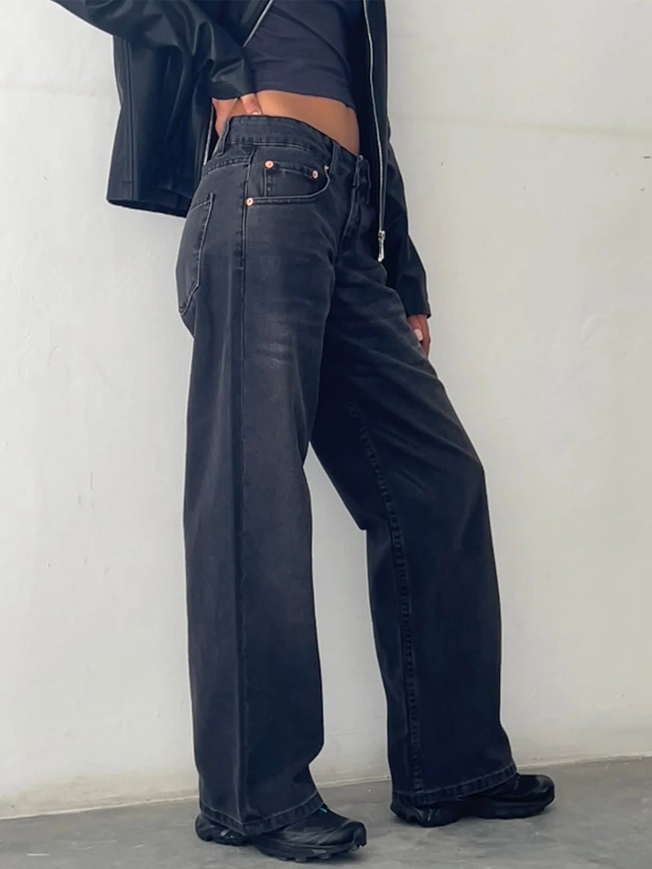 2024 neue Y2K Hohe Taille Baggy-Jeans Für Frauen Mode Lose Denim Breite Bein Hosen Casual Weibliche Kleidung XS-XL Drop verschiffen