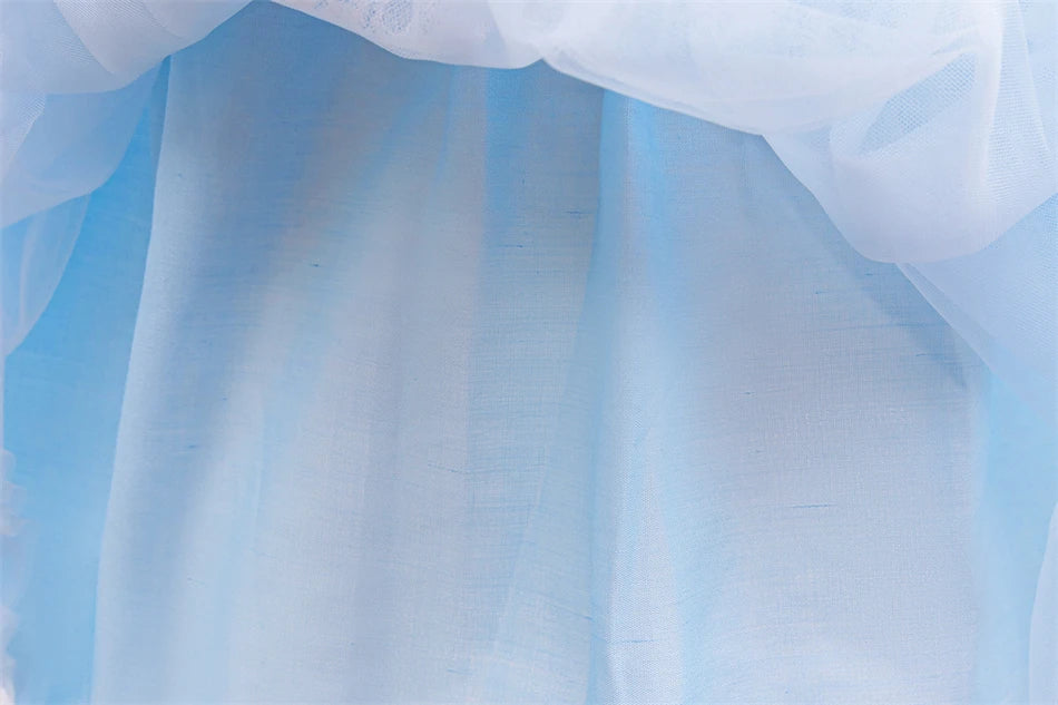 Mädchen Schneekönigin Spitze Schleife Prinzessin Kleid Elsa Cosplay Disney Performance Kleidung Kinder Halloween Karneval Party Fee Outfits
