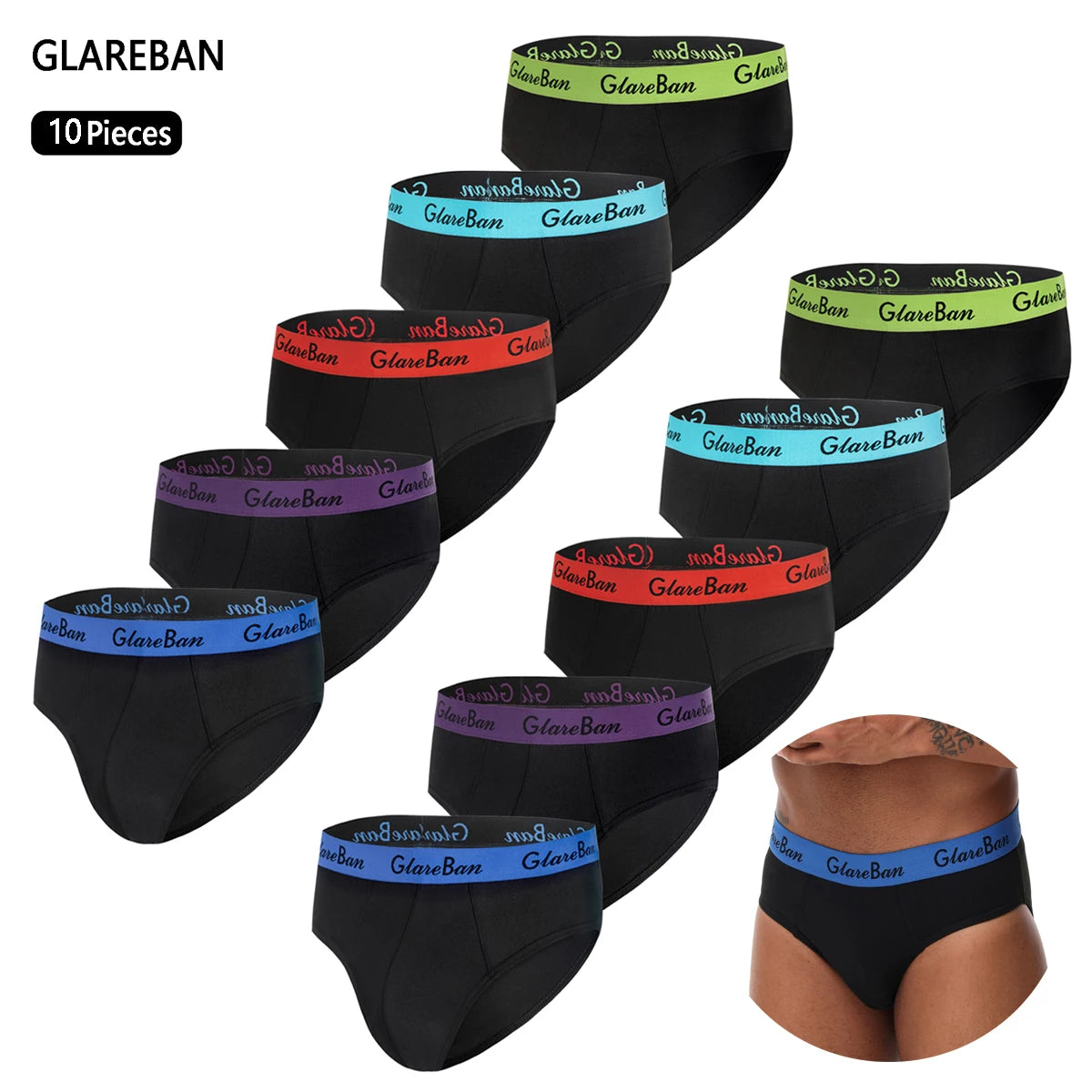 10pcs Pack Briefs Brand Cotton Boxer Fashion Style Men Panties Underwear Male And Underpants For Homme Set Shorts Box Slips .