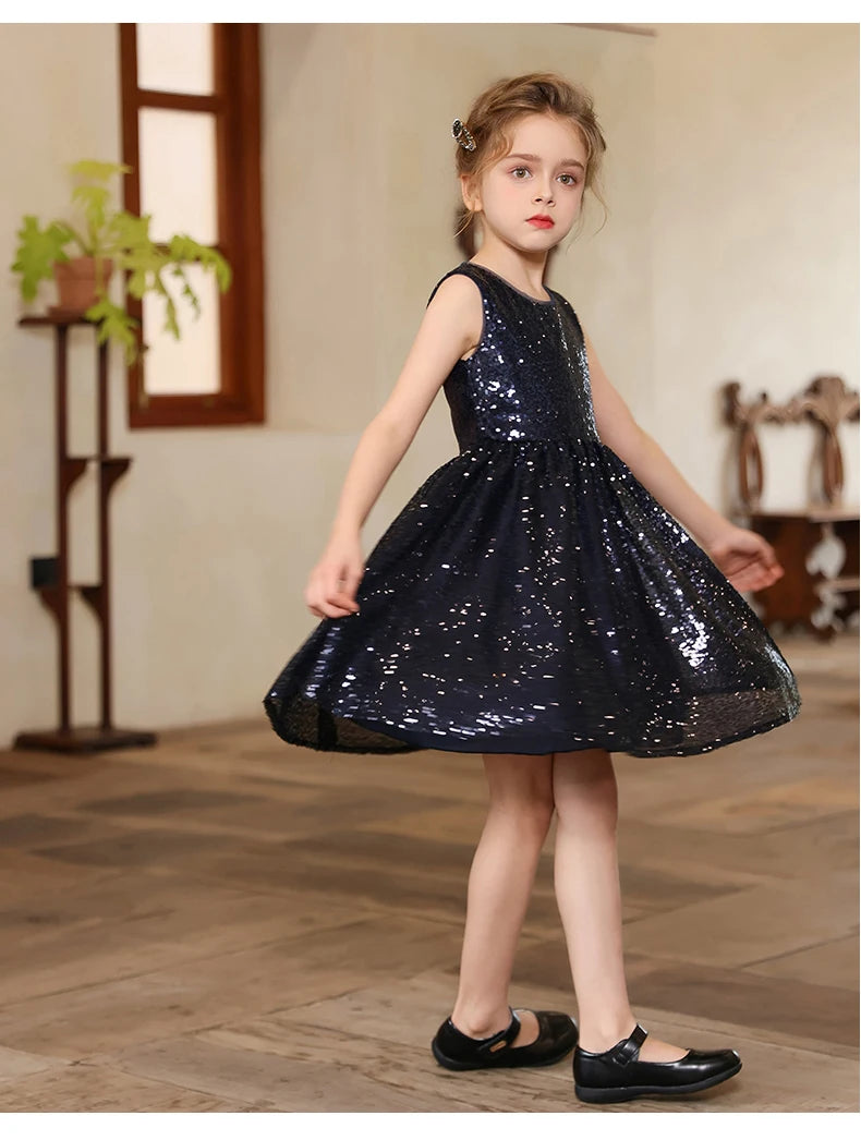 Luxus Kinder Klavier Rezitieren Leistung Pailletten Kleid Mädchen Hochzeit Geburtstag Party Kleidung Kind Elegante Zeremonie Jahrestag Kleid