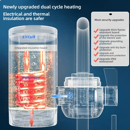 Electric Kitchen Sink Water Heater Tap Instant Hot Stainless Steel Water Faucet Heater Cold Heating Kitchen Accessories