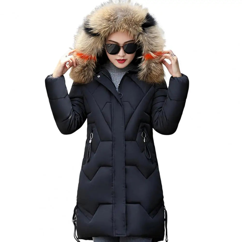 Mode Mäntel Winter Jacke Frauen Parka Neue 2024 Mit Kapuze Lange Weibliche Mantel Einfarbig Winddicht Outwear Parka