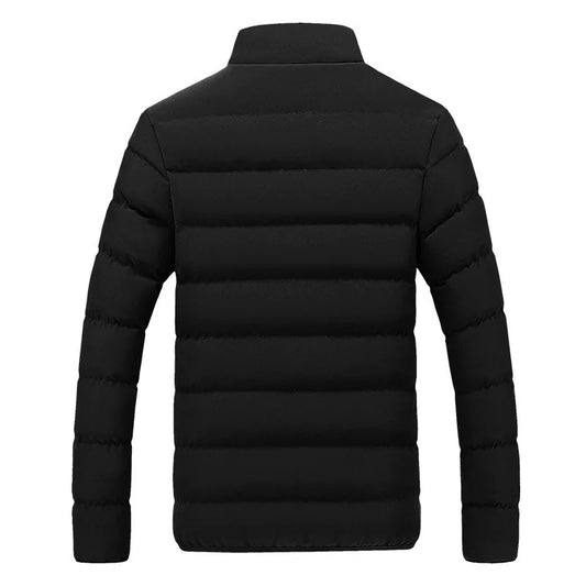 2024 Black New Men's Warm Jacket Cotton Padded Jacket Casual Sports Autumn Winter Men Standing Collar Warm Thick Parker Coat Jac.