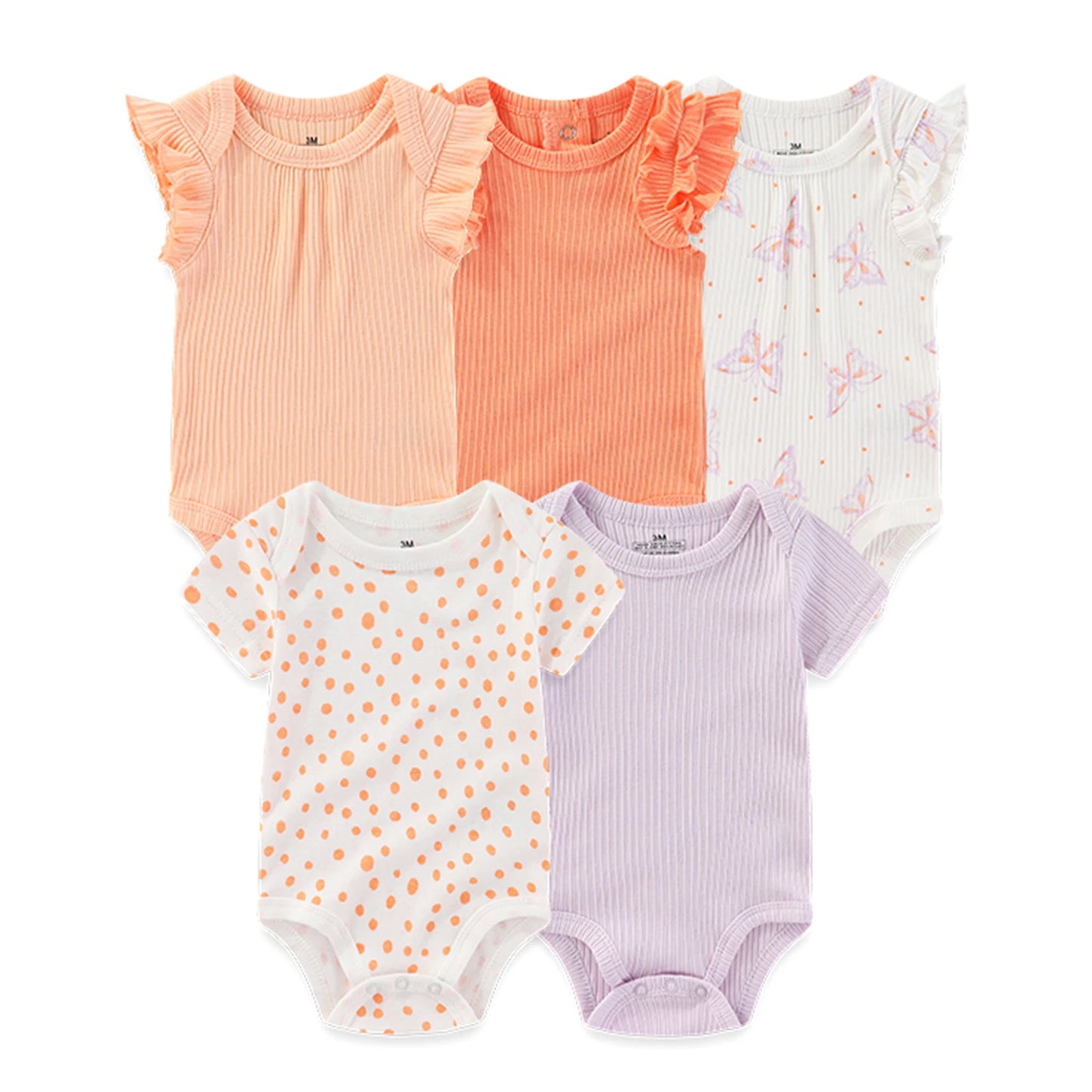 Kiddiezoom 5 Teile/los Vier Jahreszeiten Mode Cartoon Kurzarm Baby Junge Mädchen Bodys Weiche Unisex Neugeborenen Onesies Kleidung