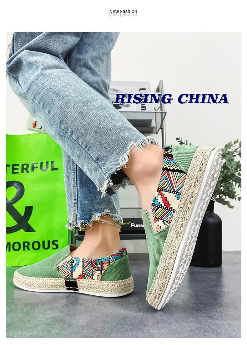 2023Men Turnschuhe Casual Sommer Low-top Cord Schuhe Fischer Schuhe Faul Schuhe Slip-on Tuch Schuhe Trendy männer Schuhe
