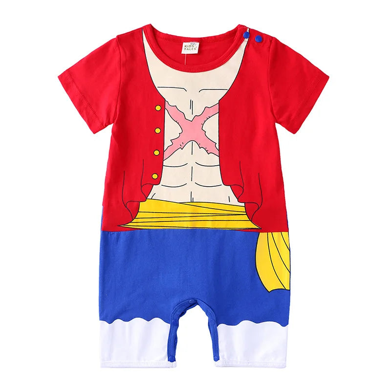 0-2 Jahre alte Kinder Cartoon einteiliges Baby Rollenspiel Kurzarm Strampler Kinder Baumwolle Kleidung Baby Mädchen und Jungen Kleidung