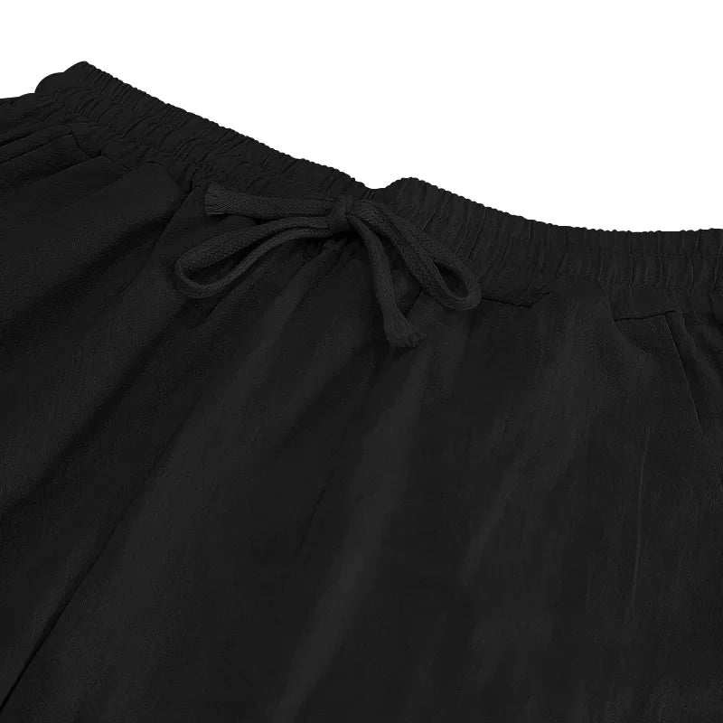 Frühling Sommer Dünne männer Casual Leinen Hosen Strand Stil Kordelzug Gerade Bein Lange Hosen Hochwertige Bequeme Passform