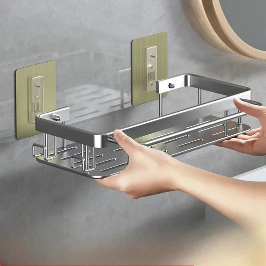 Badezimmerregale, schwarz, rostfrei, Wandmontage, nicht stanzbar, Aufbewahrungsregal, WC, Bad, Waschbecken, Wand-Badezimmerregale