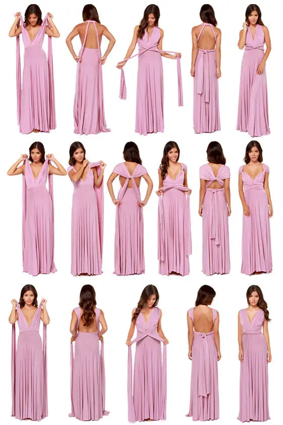 Sexy Frauen Multi way Wrap Cabrio Boho Maxi Club rotes Kleid Verband langes Kleid Party Brautjungfern Unendlichkeit Robe Longue Femme