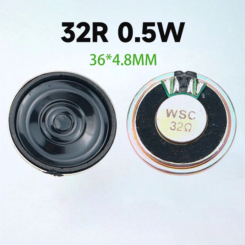2PCS 0.5W 32R Speaker 32 Ohm Loud Speaker Diameter 23mm 28mm 36mm 40mm 50mm 57mm Loudspeaker.