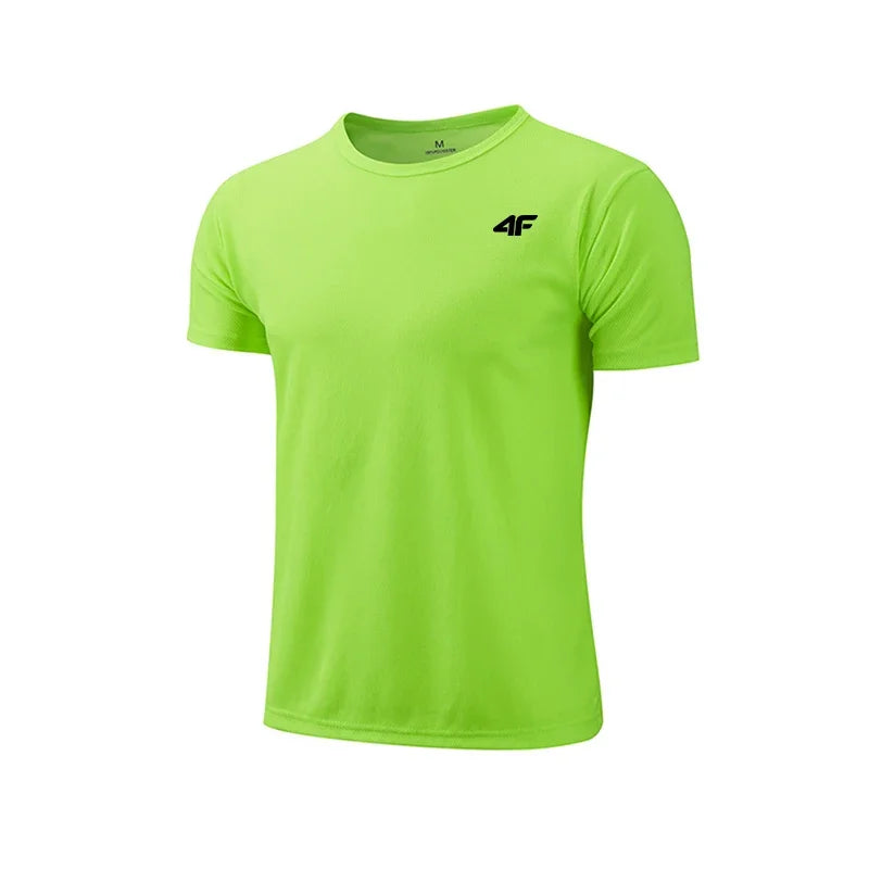 Men's Summer Exercise Trainning T-shirt High Quality Breathable Quick Dry Short Sleeved Top Marathon Gym Fitness Basketball Tees.