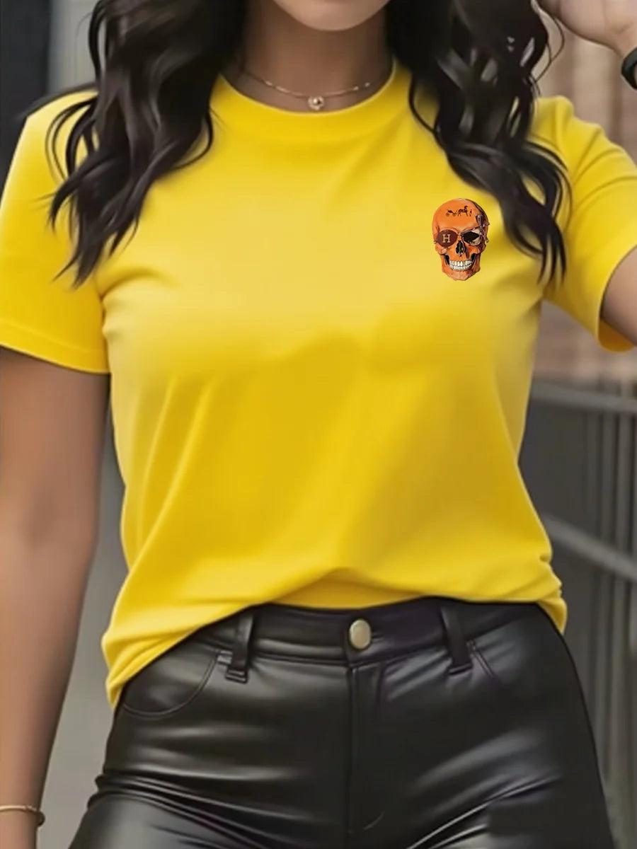 Cartoon Graphic Printing Summer Luxury Brand Cotton Men's and Women's T-Shirts Short Sleeves Street Fashion Trend Clothing.