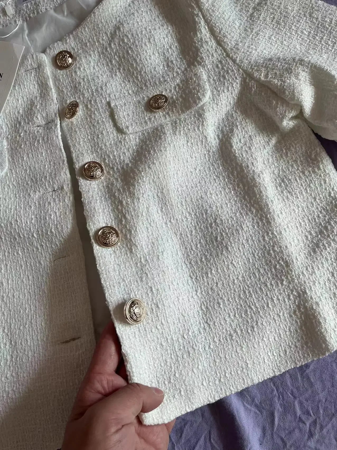 Frühling und Herbst Koreanische Mäntel Frauen Jacke Neue Französisch Wolle Tweed Mantel Mode High-end-Gold Taste Kurze Schlanke temperament