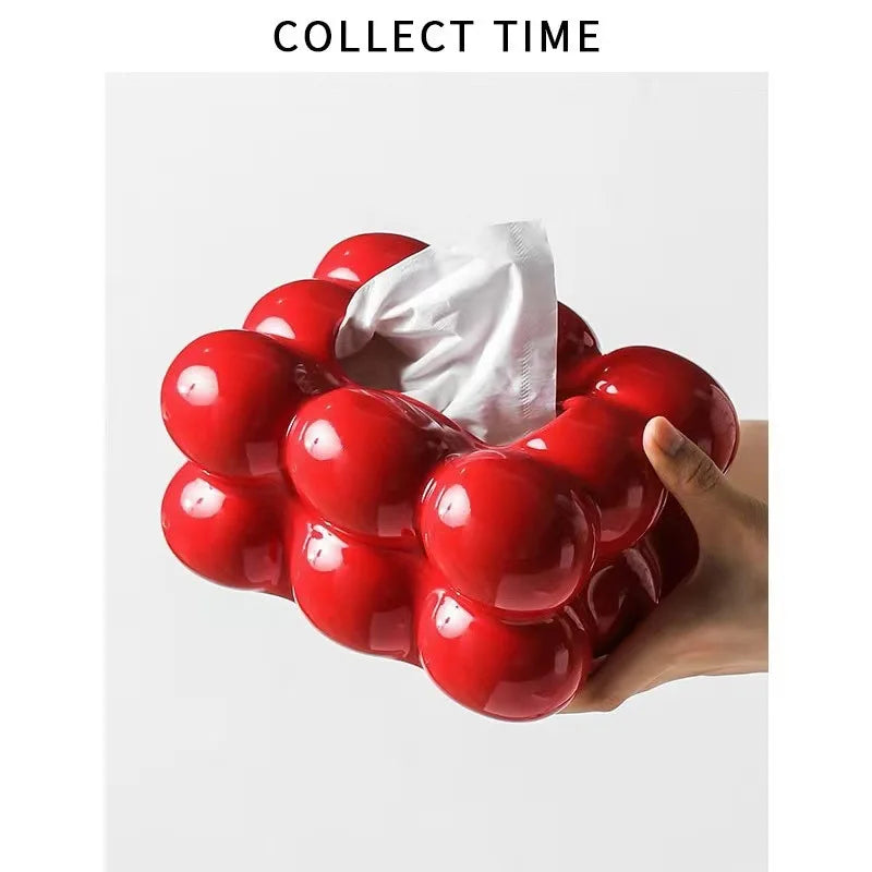 Ceramic Tissue Box Candy Drawer Napkin Paper Drawer Tray Household Storage Dining Table Tissue Box