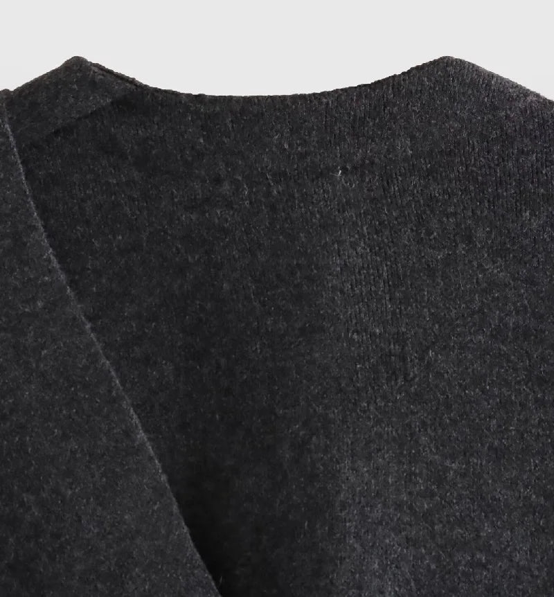 MUJER Plüsch-Wintermäntel für Damen, asymmetrischer Schal, Halbsaison-Jacke für Damen, Parkas, langärmelig, gepolsterter Mantel, Damenjacke