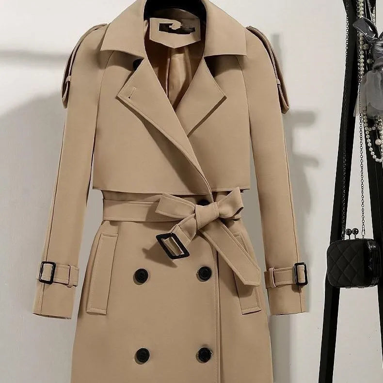 Lässige Langarm-Oberbekleidung, Trenchcoat für Damen, 2024, Herbst-Winter-Mode, Schnürung, lang, neu in Mänteln und Jacken, elegant