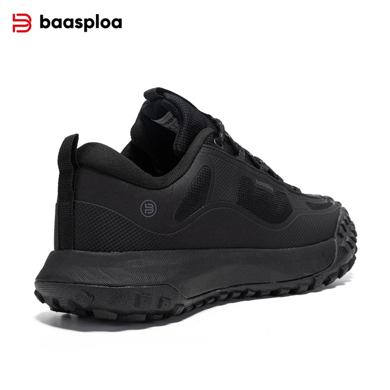 Baasploa Wanderschuhe Herren Outdoor Wasserdicht Camping Beständig Rutschfeste Turnschuhe Männlich Lässig Leichte Schnür-Wanderschuhe