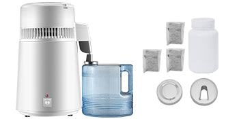 SucceBuy 4L Water Distiller Purifier Filter Dispenser Heating Drinking Bottle Softener 304 Stainless Steel Home Appliance.