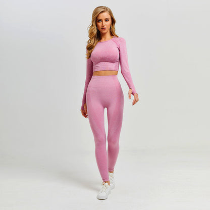 Women Seamless Yoga Set Fitness Clothing Sportswear Woman Gym Leggings Push up legging Cropped Shirts Sports Suits.
