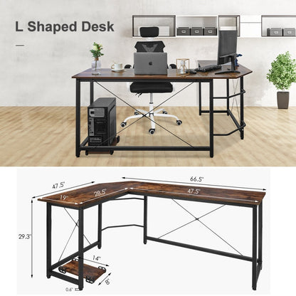 L-förmiger Schreibtisch, Computer-Eckschreibtisch, PC-Gaming-Schreibtisch, Tisch, Büro, Arbeitsplatz, 167 x 120 x 75 cm